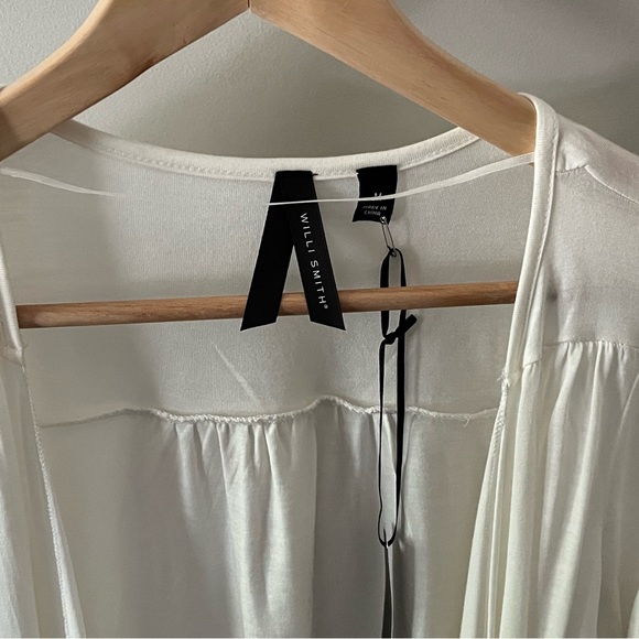 NWT Willi Smith cream long sleeve open knit cardigan size M - Picture 3 of 7